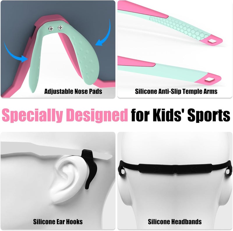 Xtiger Kids Sunglasses Polarized Youth Baseball Sunglasses for 8-14 boys girls UV400 Sports Softball Cycling Glasses - Image 5